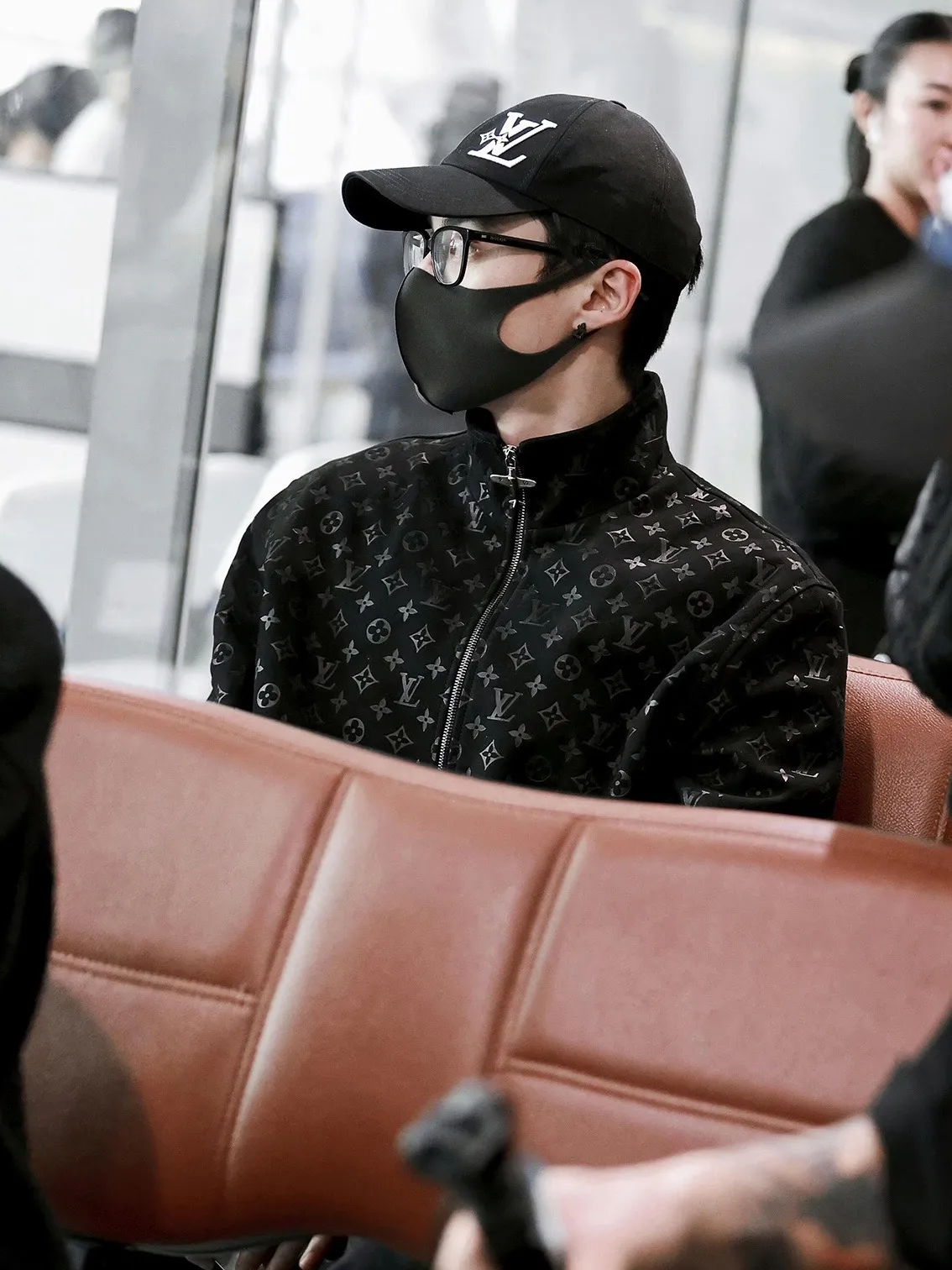 Louis Vuitton/Louis Vuitton aircraft button all-over printed embossed suede stand-collar jacket